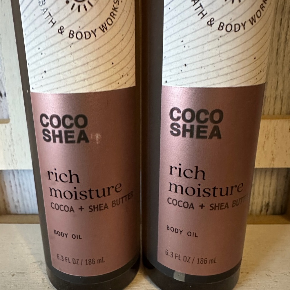 Bath & Body Works COCO SHEA Moisture Cocoa Shea Butter Body Oil 6.3oz NEW Set X2 - Picture 2 of 4